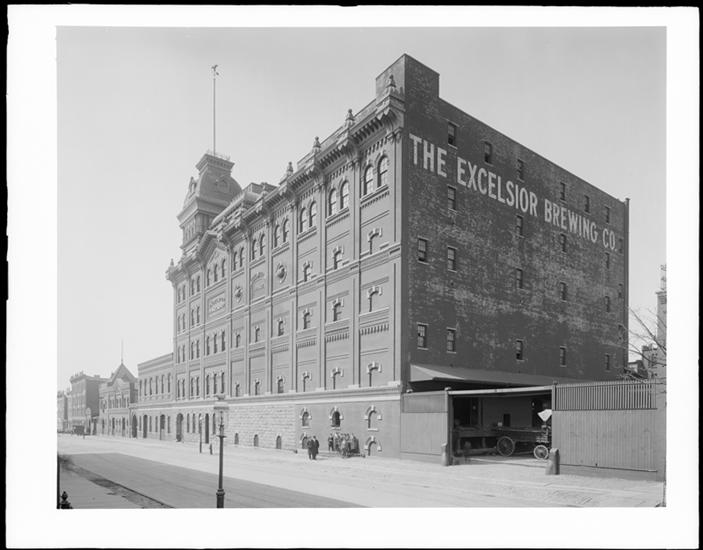 Pulaski Street near Sumner Avenue Excelsior Brewing Building