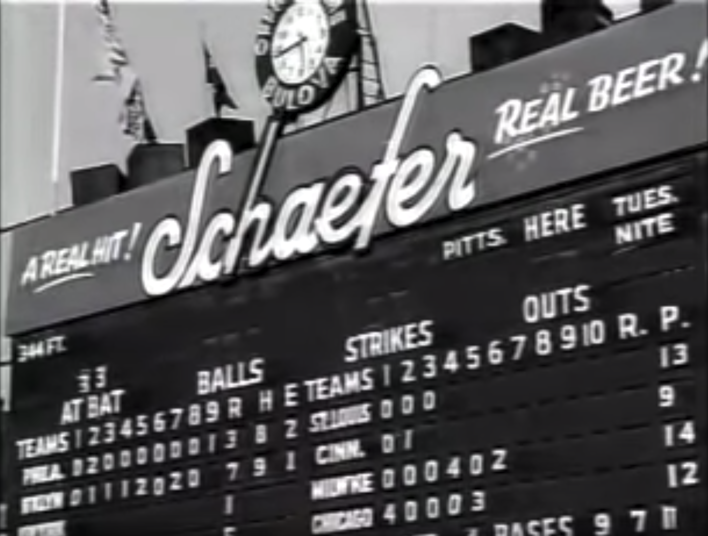 Schaefer sign at Ebbets Field